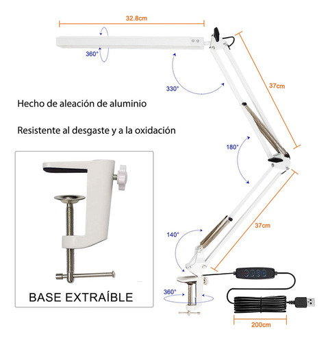 Lámpara De Escritorio Led Lámpara De Mesa Con Brazo