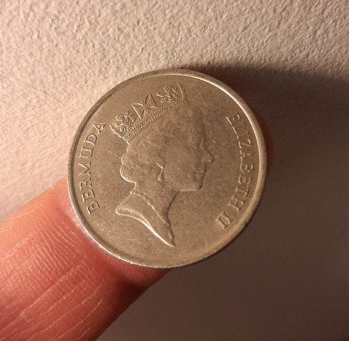 Moneda Reina Isabel Ii. Bermudas 1986