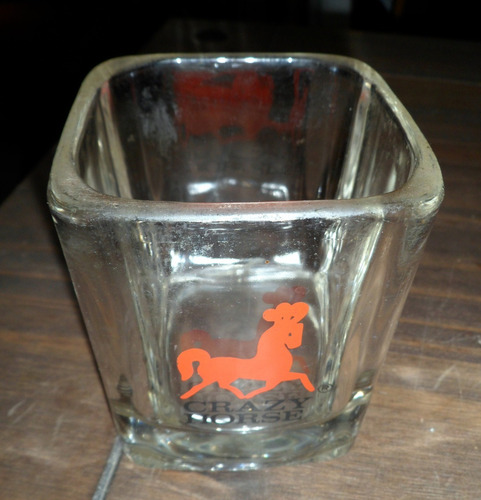Antiguo Vaso De Vidrio Grueso Whisky Crazy Horse