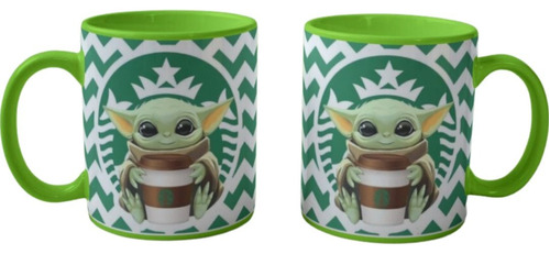 Mug  Star Wars Baby Yoda (grogu) Colores Personalizado Taza