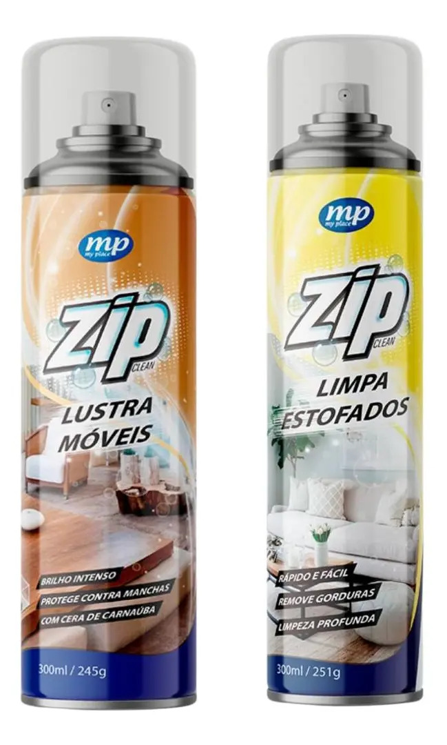 Kit Lustra Moveis Com Cera Carnaúba E Limpa Estofados Zip