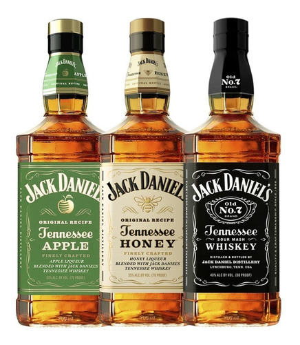 Pack Jack Daniels N7 + Honey + Apple Botella 750cc