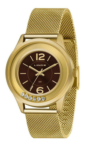 Relógio Feminino Lince Dourado Lrg4711l M2kx