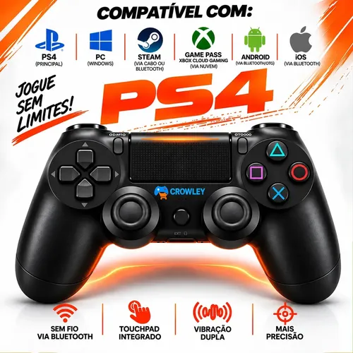 Controle sem fio Crowley estilo DualShock
