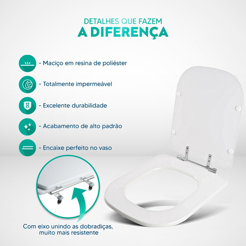 Tampa De Vaso Acrilico Elite Branco Para Bacia Celite 6lpf