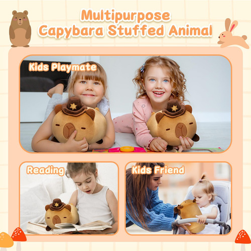 Sombrero De Vaquero De Peluche Capybara Almohada 20 Cm Color
