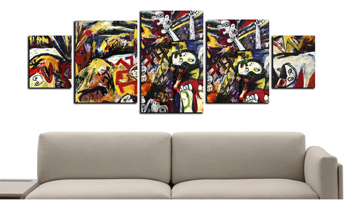 Cuadro 130x50cms 5 Piezas Decorativo Abstracto 14