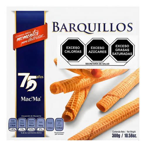 2 Pzs Macma Galletas Barquillos 300gr