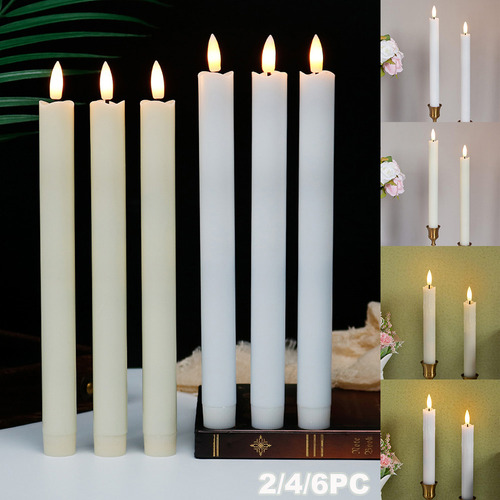 Pacote Com 2 Velas Led Flameless Taper Lights 3d Wick