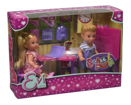 Imagen 2 de 2 de Evi Love School Fun- En La Escuela-12 Accesorrios- Simba