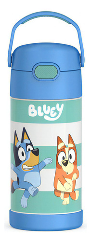 Thermos Funtainer - Garrafa de aço inoxidável com isolamento. Cor azul