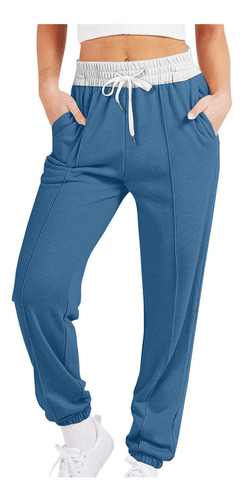 Calça De Moletom Feminina Estampada Em Gradiente, Casual, De