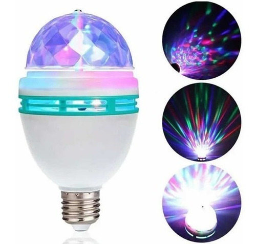 Luz Led  Discoteca Giratoria Bombilla Colores Para Fiestas