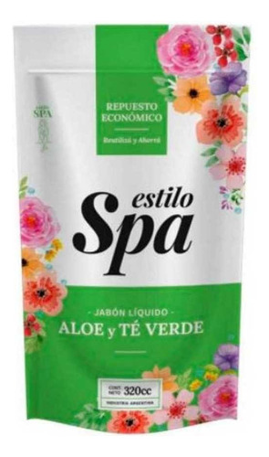 Jabon Liquido Repuesto Estilo Spa Aloe Y Te Verde X 320 Ml