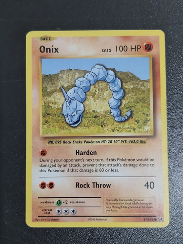 Cartas Pokemon Onix 61/108 2016