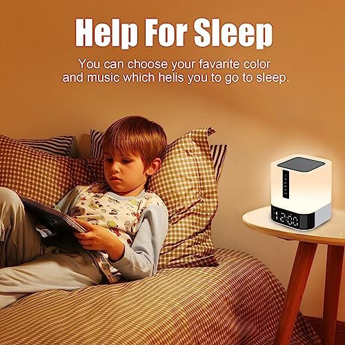 Altavoz Bluetooth Con Reloj Despertador 5 En 1, Lámpara De N