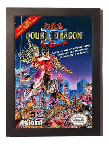 Quadro Poster Moldura Double Dragon 2 The Revenge Nintendo