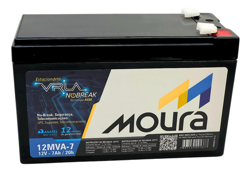 Bateria Para Nobreak Nhs 600va (300w) Mini Iii 1 X 12v 7ah