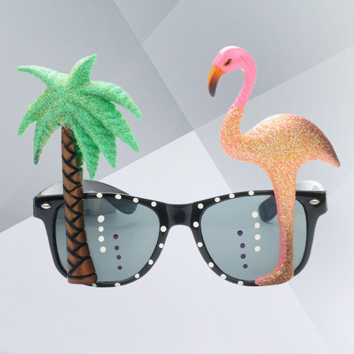 Imagen 6 de 8 de Novedad Gafas Redonda Tropical Flamenco Fiesta Gafas De Sol
