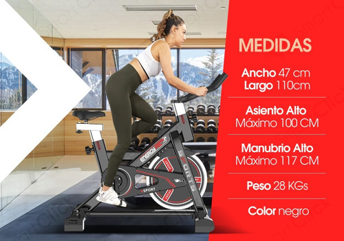 Imagen 5 de 10 de Bicicleta Fija Spinning Profesional Gym 8 Niveles 28 Kgs