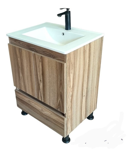 Mueble De Baño A Piso Minimalista Con Lavabo Y Monomando 