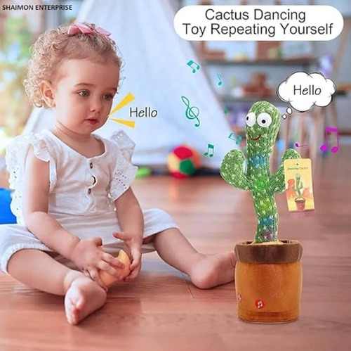 Cactus Peluche Bailarin Canta Graba Educativo De 32cm