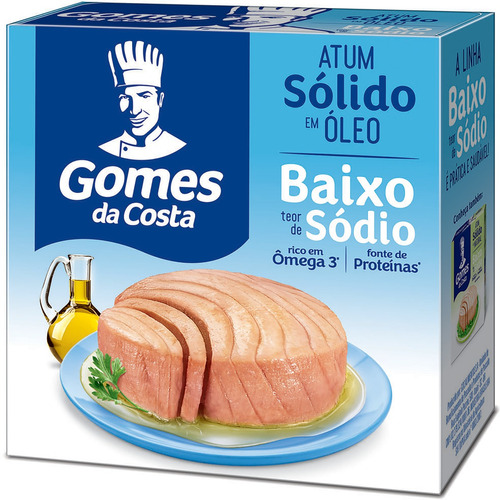 Atum sólido em Óleo Gomes da costa baixo teor de sódio caixa 170g