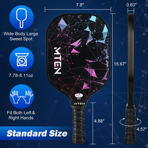 Set De Palas De Pickleball Mten Con Superficie De Fibra De V