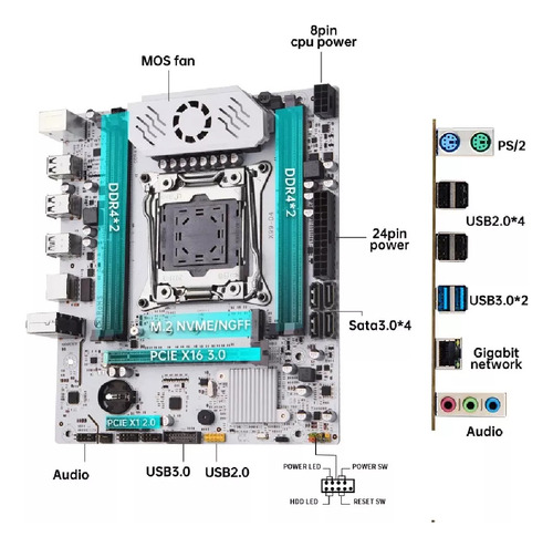 X99 Qiyida D4 White Xeon E5-2630v4 Ddr4 M.2