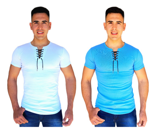 Promoción Pack X 2 Remeras Entalladas Slim Fit Para Hombre