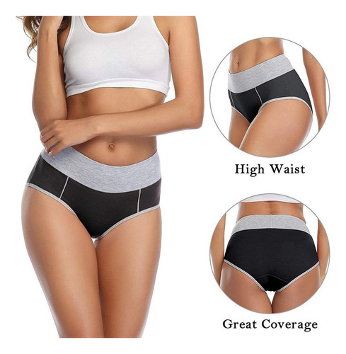 Calzoncillos Elásticos De Cintura Alta Para Mujer De Algodón