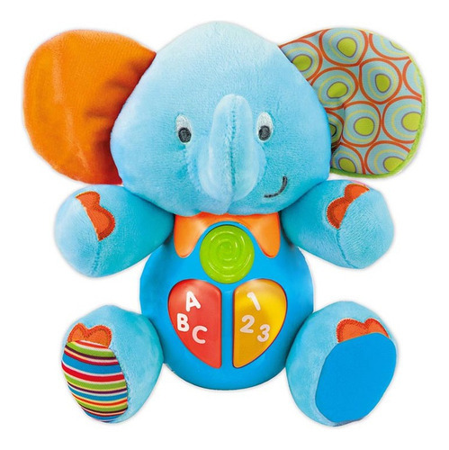 Peluche Didactico Amigo Inteligente Elefante Celeste Winfun 