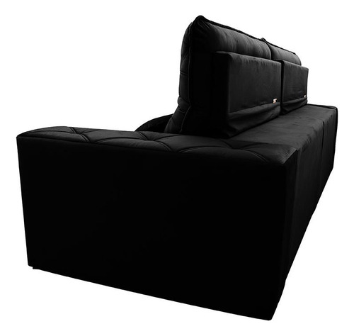 Sofá Retrátil/reclinável Islândia 2,10m Preto C/ Molas