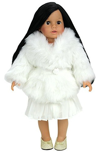 Sophia&#39;s Dress Doll Coat En Creamy White Fur Se Ada...