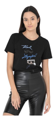 Playera Cuello Redondo Lentes Karl Lagerfeld Para Mujer