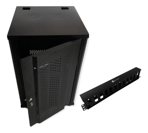 Rack Gabinete De Piso 18 Ru 90 Alto + Organizador De 2u