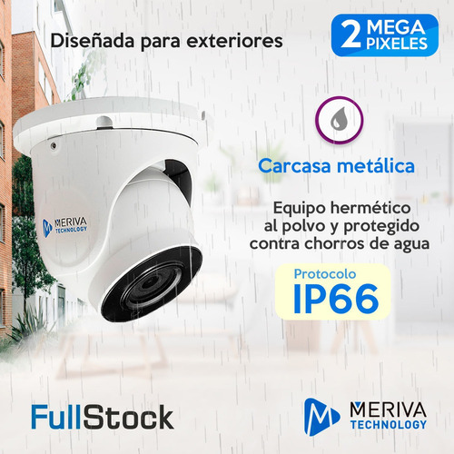 Cámara De Vigilancia Metálica 1080p/2mp Mbashd3202 Meriva