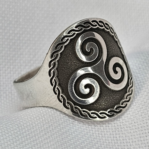 Anillo Trisquel Celta Vikingo 925 Regulable Plata 925 E: Mini Regulable