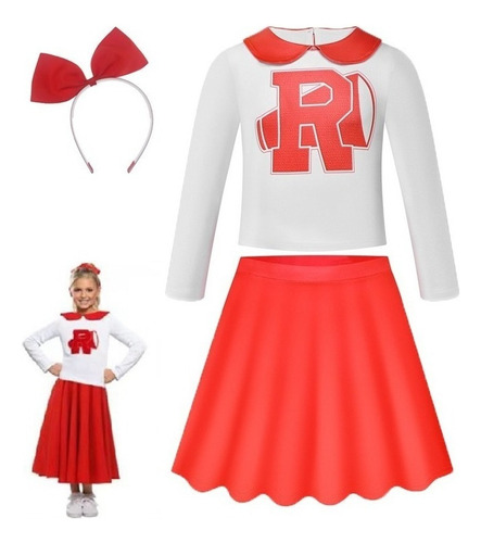 Disfraz De Cosplay Grease: Rydell High Cheerleader Para Niñas Animadora Fiesta Halloween Navidad