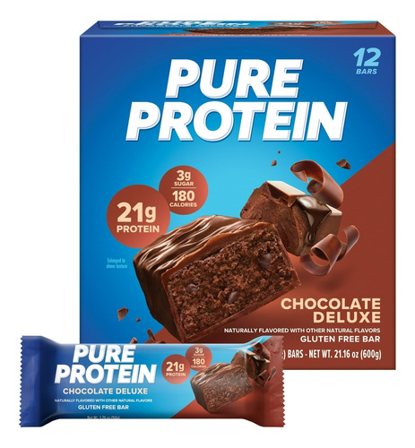 Pure Protein Barras De Proteína. Chocolate Sin Gluten 12 Bar