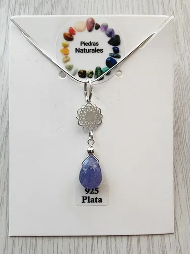 Colgante Piedra Tanzanita 36.2mm , Contra La Envidia , Plata