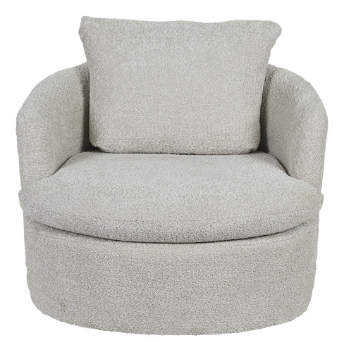 Sillón Ocasional Individual Diseño Moderno 1 Plaza Color Beige Diseño de la tela Bouclé