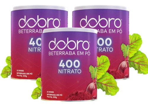 3x Bt 400 Nitrato Dobro Beterraba Em Pó 220g