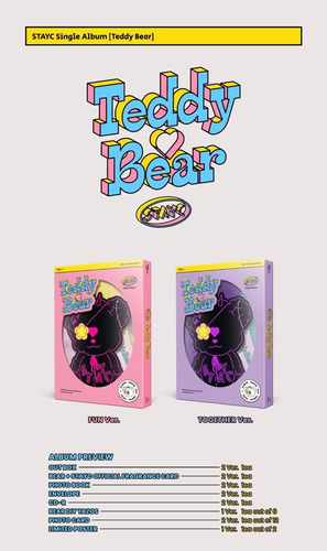Stayc Album Oficial Teddy Bear Versión Fun (rosa)