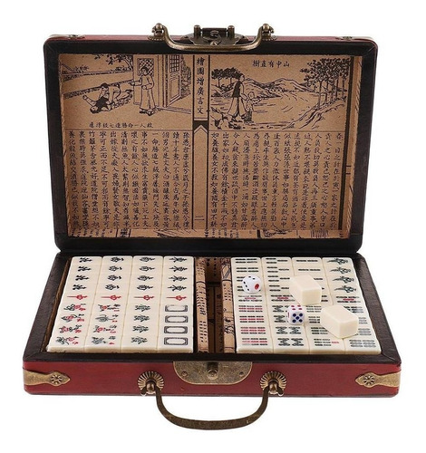 Juego De Mahjong Chino, 144 Piezas, Juego De Mesa Mahjong Ti