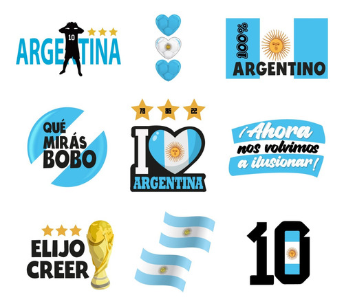 10 Planchas Tatuajes Tattoo Temporales Argentina Messi Copa 