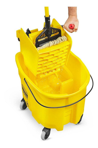 Rubbermaid Wavebrake Cubeta/exprimidor - 33.1l, Amarilla