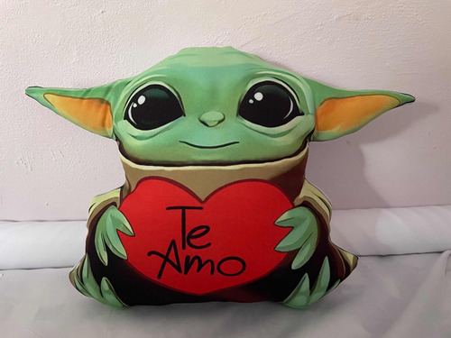 Cojines Contorno Yoda Grogu Star 50cm Cualquier Frase Love