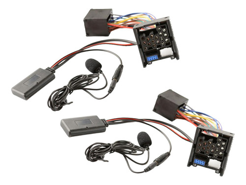 2x Adaptador Auxiliar Bluetooth Com Kit De Microfone Para