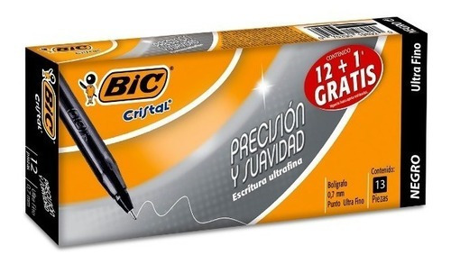 13 Plumas Boligrafos Bic Cristal Precision Punto Ultrafino  